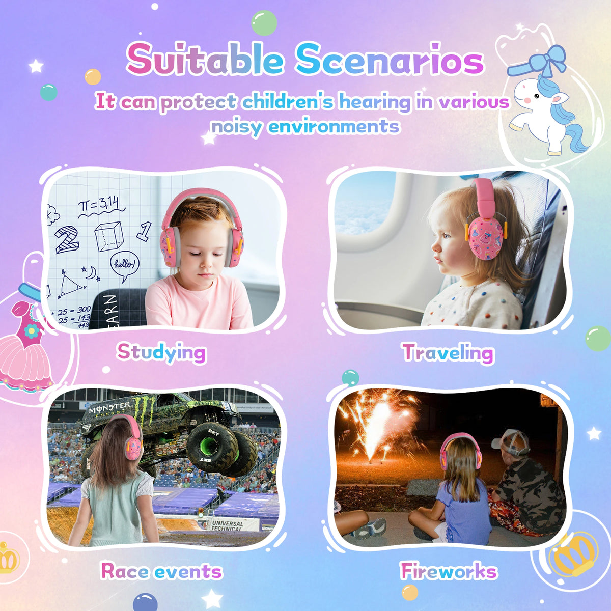Baby Earmuffs 3-12 Years Old Child Baby Hearing Protection Safety Earmuffs Noise Reduction Ear Protector for Children Earphone