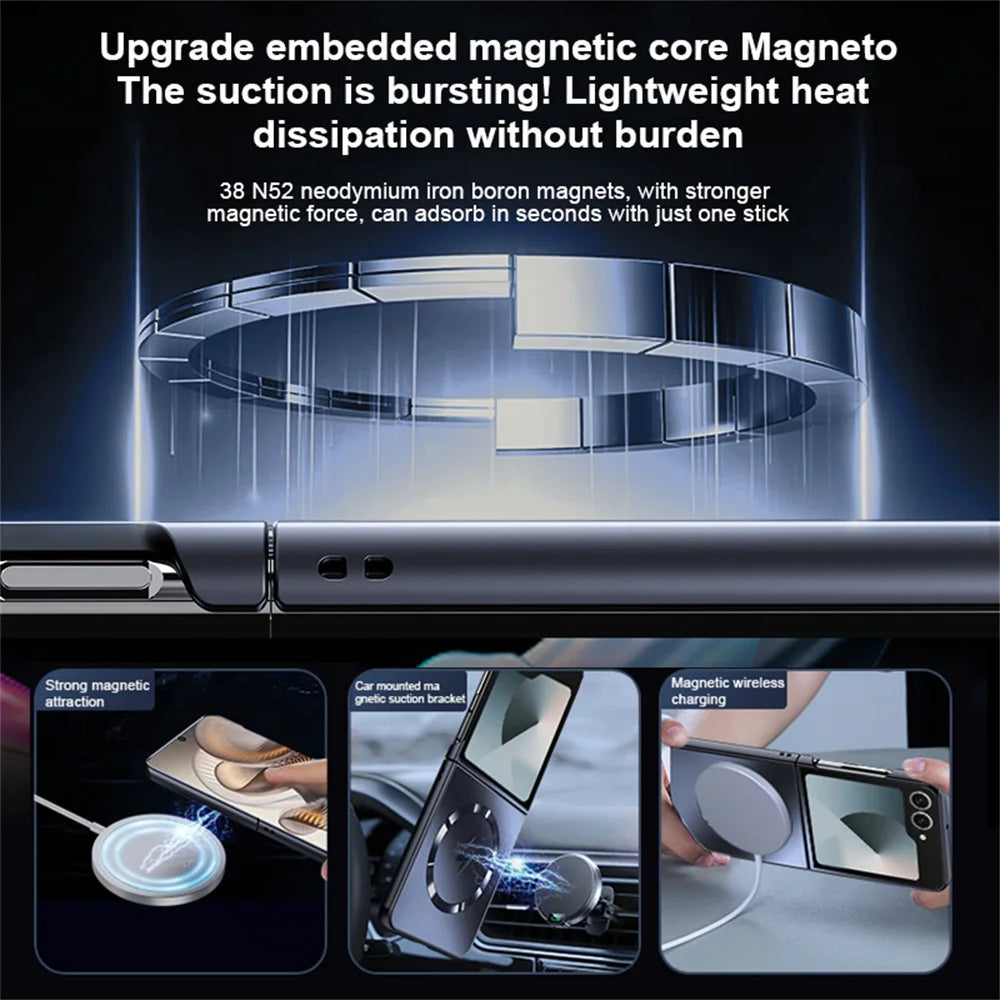 Luxury For Magsafe Matte Frosted AG Magnetic Phone Case For Samsung Z Flip 8 7 FE 6 5 ZFlip 4 3 Wireless Charge Protective Cover