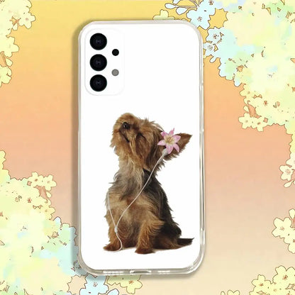 Yorkshire Terrier Dog Shockproof Clear Case For Samsung Galaxy S30,S25,S24,S23,S20,S21,S22,S10,5G,FE,lite,PIus Cover