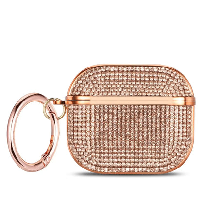 for Airpods 4,Beautiful Rhinestone Bling Hard Plastic Cover Earphone Case For AirPods 1 2 3 Pro 2 With Hook Gift For Women Girl