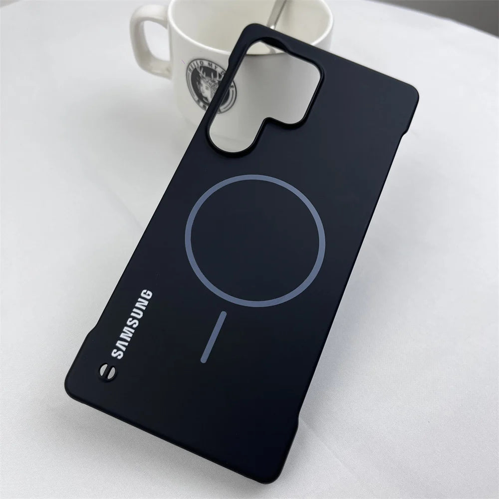 Slim Frameless Matte PC Magnetic Case For Samsung S26 S25 S24 S23 S22 Ultra Plus FE S25edge For Magsafe Wireless Charger Cover