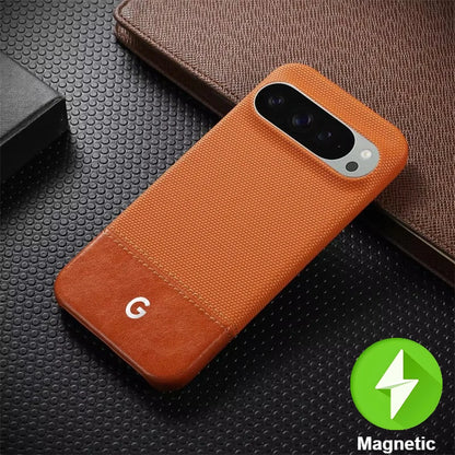 Premium PU Leather Splicing Texture Business Phone Case For Google Pixel 11 10 9 Pro XL 10A 8A For MagSafe Magnetic Cover Funda