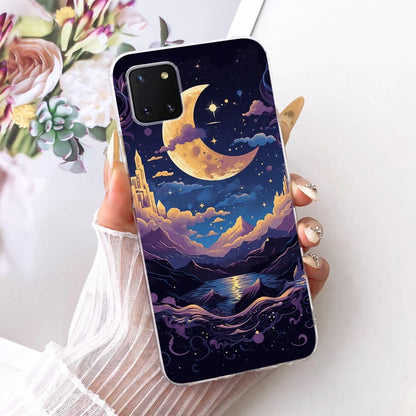 For Samsung Galaxy Note 10 Lite Case SM-N770F Luxury Flowers Painted Cover Soft Silicone Case For Samsung S10 Lite SM-G770F Bags