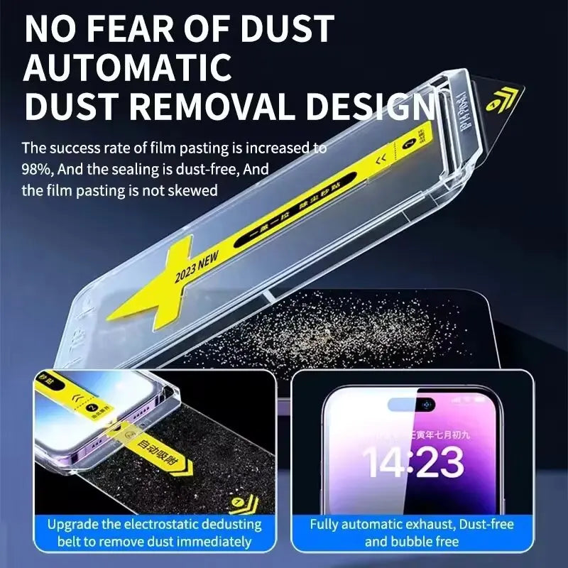 1-2pcs 8K HD Screen Protector For IPhone 17 Pro Max 18 Pro SE 2022 iPhone 15 16 Pro 14 13 12 Mini 11 8 7 Plus Auto-Dust Removl