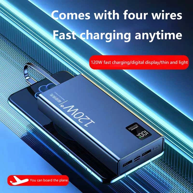 VIVO 4 in 1 Power Bank 120W 500000mAh High Capacity With Cables Super Fast Charging Portable Charger For iPhone Samsung 2026