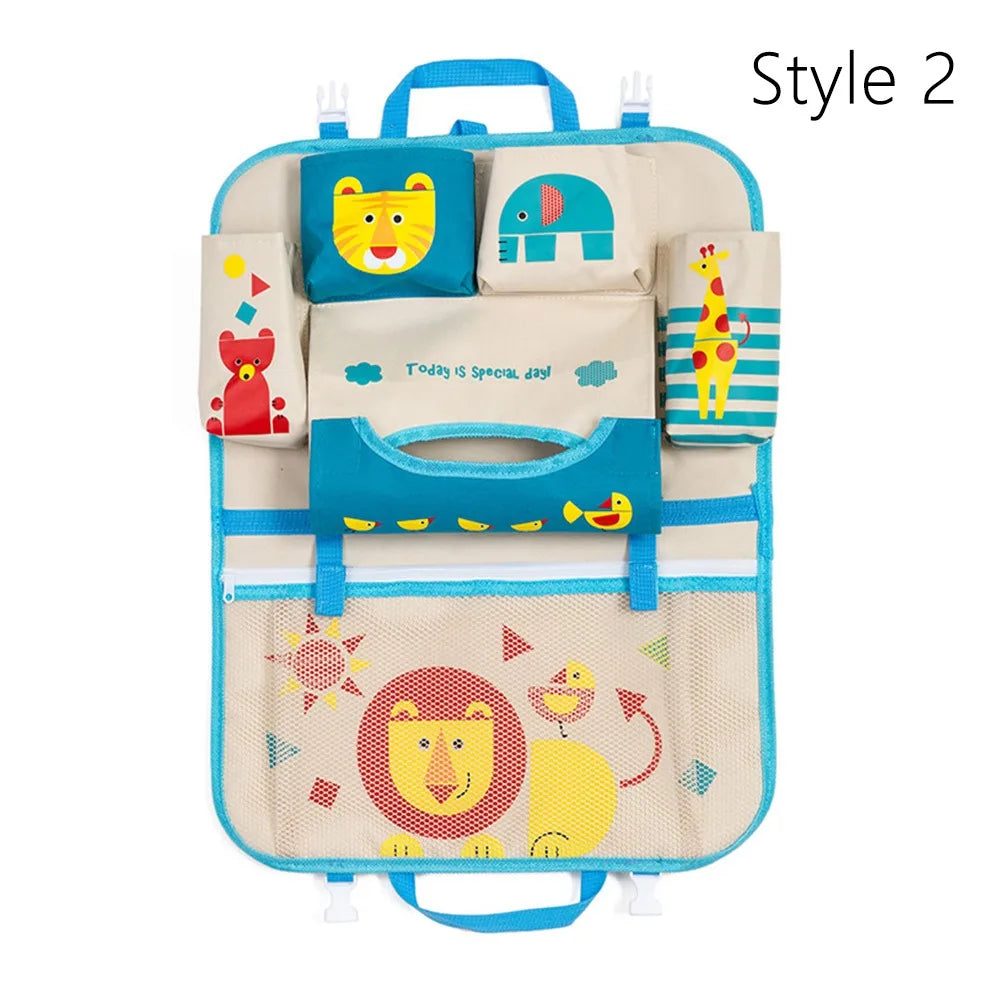 1Pcs New Large Capacity Car Seat Back Storage Bag Cartoon Multi-functional Seat Organizer Seat Hanging Bag Baby Kids Toys