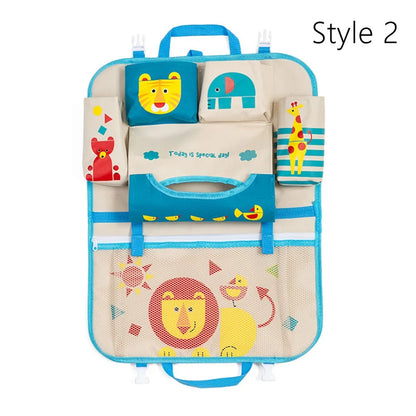 1Pcs New Large Capacity Car Seat Back Storage Bag Cartoon Multi-functional Seat Organizer Seat Hanging Bag Baby Kids Toys