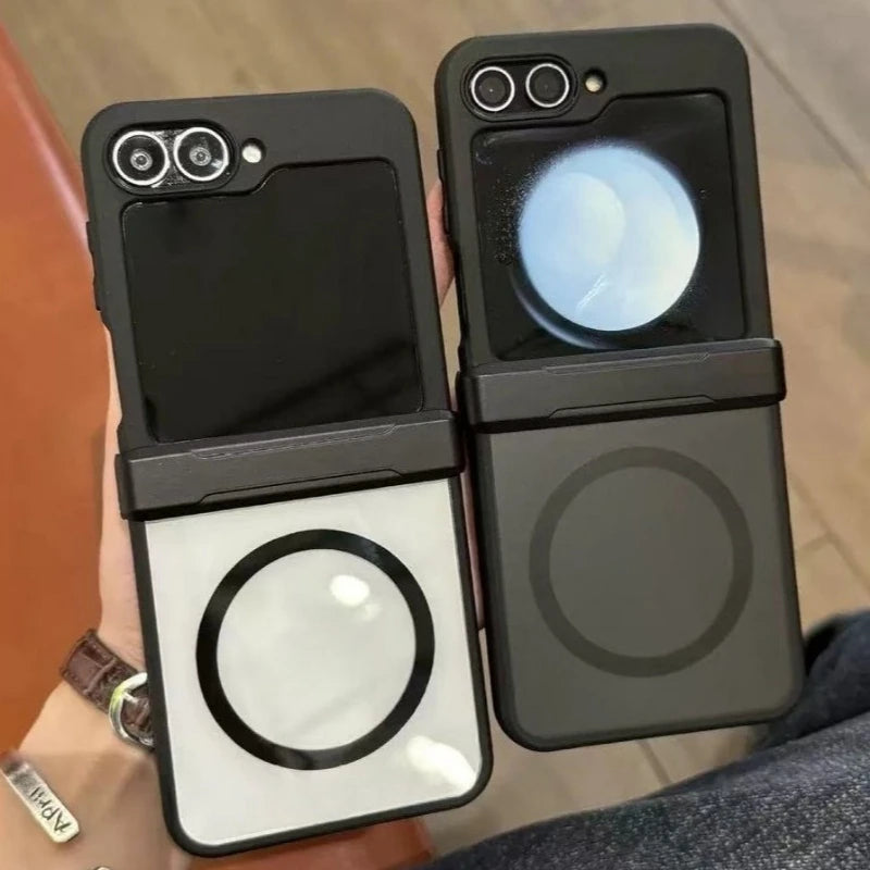 For Magsafe Case For Samsung Galaxy Z Fold 8 Ultra Fold 7 6 5 4 Z Flip 8 7 6 5 4 Translucent Matte Hinge Folding Magnetic Cover