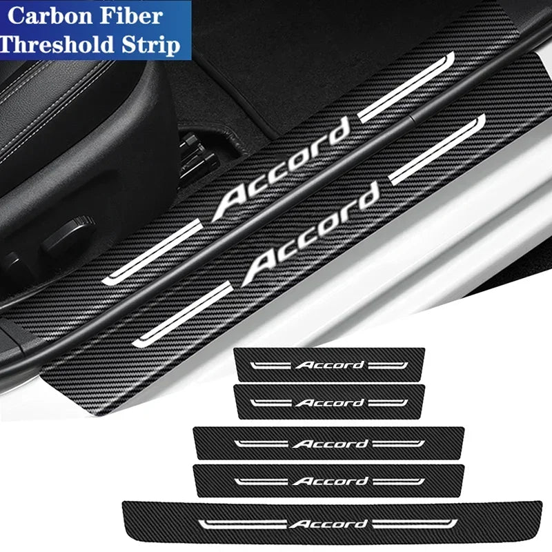 for Honda Accord 2016 2017 2018 2019 2020 2021 Car Door Sill Protector Rear Trunk Scuff Plate Threshold Sticker Accessories