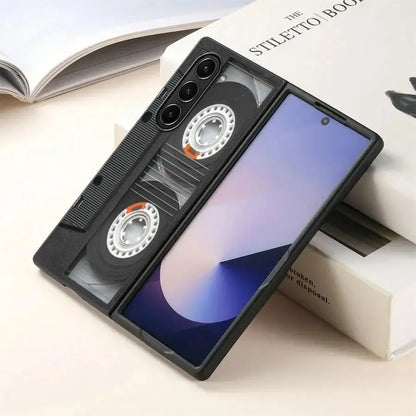 Vintage Tape Camera Back Phone Cover Case for Samsung Galaxy Z Fold 7 6 5 4 3 ZFold6 ZFold7 ZFold4 ZFold3 ZFold5