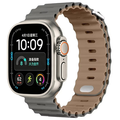 Ocean Silicone strap For Apple Watch Ultra 4 3 2 1 Band 49mm 12 11 10 9 8 7 46mm 45mm 41mm band iWatch 6 5 4 SE3 44mm 40mm 42mm