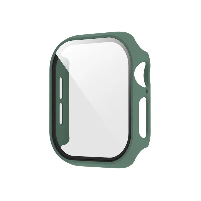 Tempered Glass+Case for Apple Watch Ultra 4 3 2 49 45 41 40 44 42 46mm PC Bumper Protector cover For iWatch 12 11 10 SE 9 8 7 6