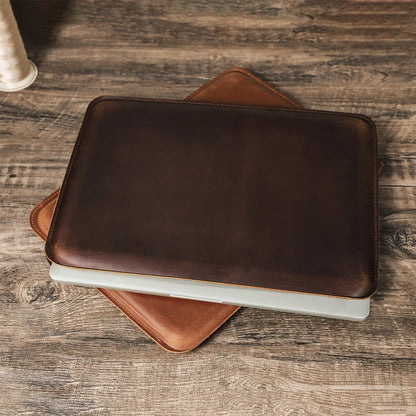 CONTACTS FAMILY Genuine Leather Laptop Sleeve Case For Macbook Pro Air 13 14 16 M4 M3 M2 Cover HP DELL XPS 13 Computer Bag Men