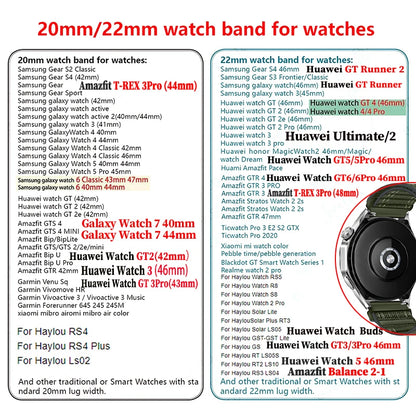 20 22mm Strap for Samsung Galaxy Watch 7 6 5 4 Band 40/44mm 5Pro Active 2 Gear S3 Braided Elastic Bracelet for Huawei GT2/3 4Pro