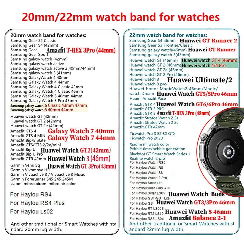 20 22mm Strap for Samsung Galaxy Watch 7 6 5 4 Band 40/44mm 5Pro Active 2 Gear S3 Braided Elastic Bracelet for Huawei GT2/3 4Pro
