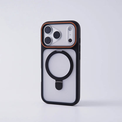 Matte Translucent Magnetic Ring Bracket Bumper Case For iPhone 17 Pro Max 16 15 14 13 12 Shockproof Stand Cover For Magsafe