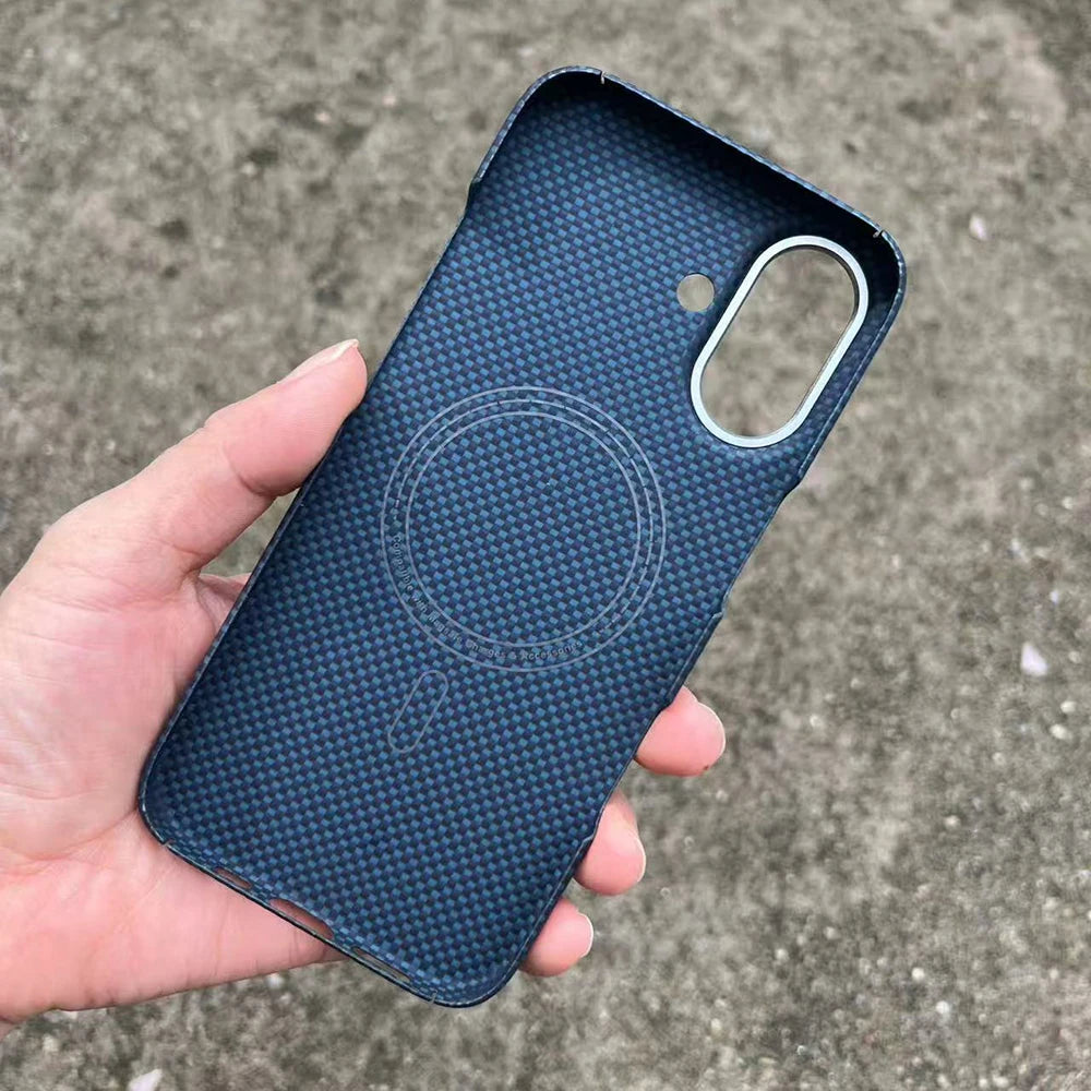For Magsafe Magnetic Case For iPhone 17 Real Carbon Fiber Luxury Aramid Fiber Back Cover for iPhone 17 Carbon Case capa