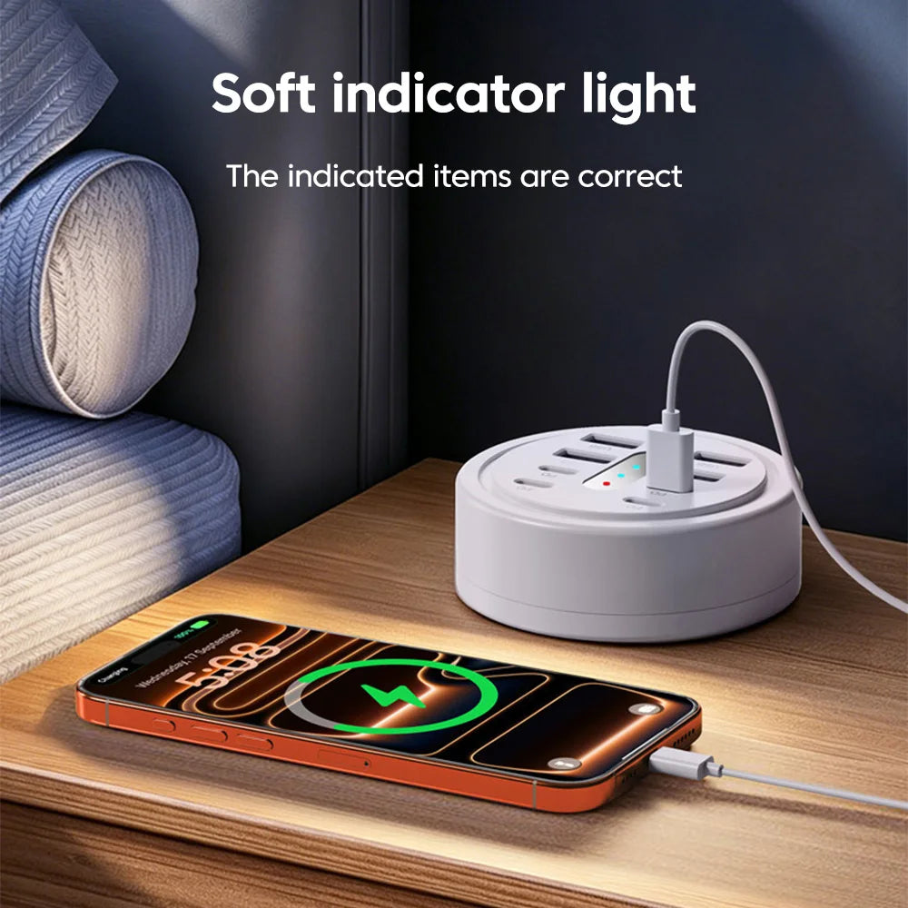 8 in 1  Fast Charging Multi-functional Expansion Dock USB A Type C Mobile Phone Charging Socket Converter For Travel Home Office