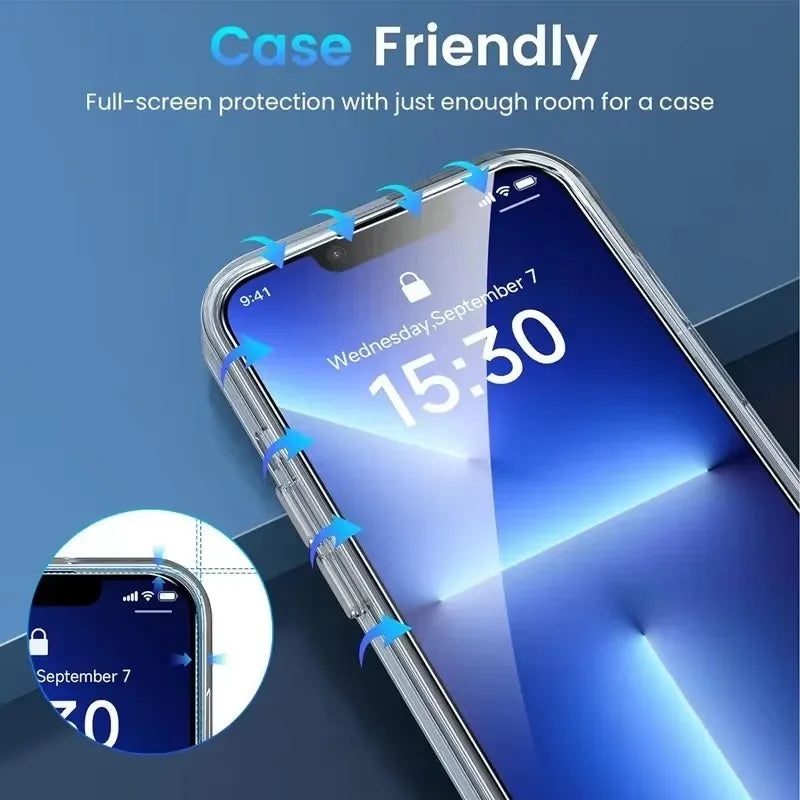 1/2/3Pcs HD Glass Screen Protector for iPhone 16 15 14 13 12 11 Pro Max Full Screen Tempered Glass Protection for iPhone