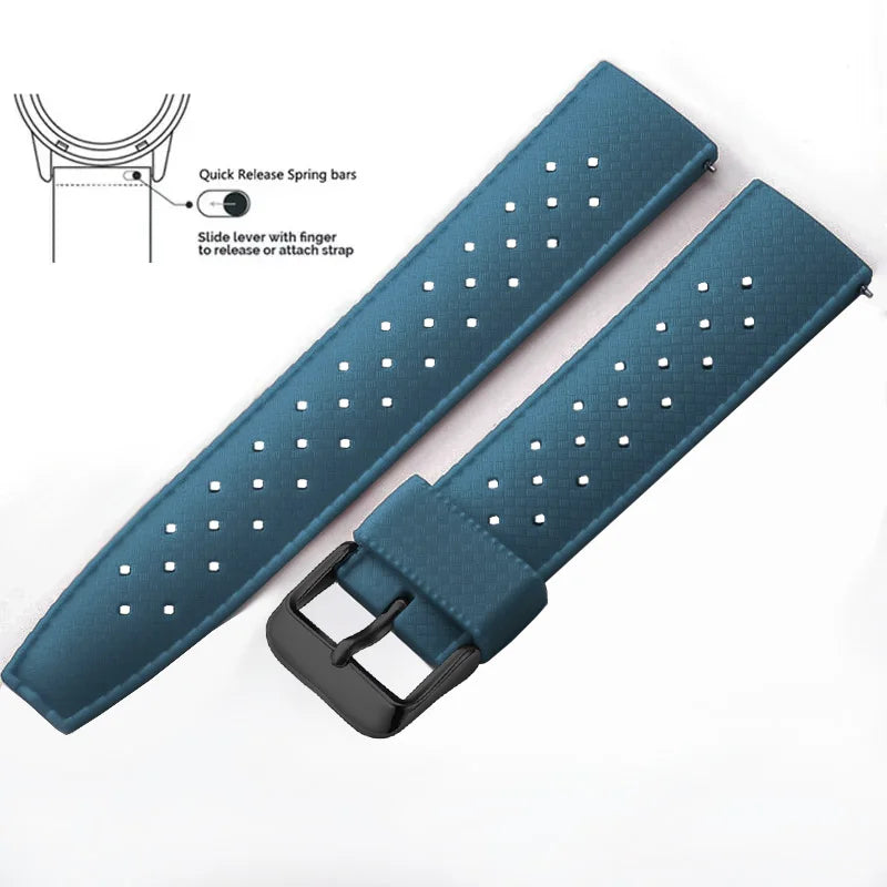 Tropical Silicone Watch Band Quick Release Watch Band 18mm 20mm 22mm Rubber Tropic Smart Watch Strap Waterpfroof Muti-Color