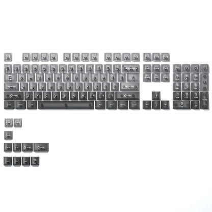 115 Keys Black Transparent Clear Keycaps Crystal Ceramic PC Keycap RGB Shine Through Key Cap MDA Profile for MX Switch Keyboard