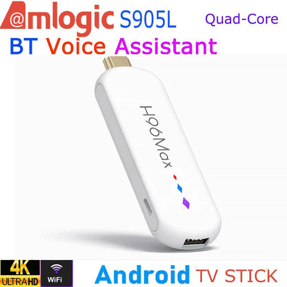 H96 MAX M20 Amlogic S905L Android TV Stick Quad Core 4K Video WiFi BT Voice Assistant Remote Control Media Player Smart TV Box