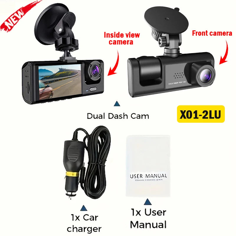 NEW 1080P HD WIFI 2/3Camera Dash Cam For Car Camera Video Recorder Car DVR Front Rear View Camera Night Vision Car Accessories