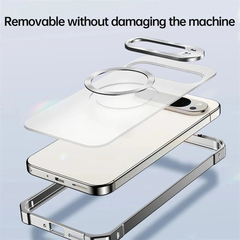 Full Body Metal Bumper for Magsafe Case for Google Pixel 10 Pro XL 8 9 Frame Protect Wireless Charge Shockproof Protect Cover
