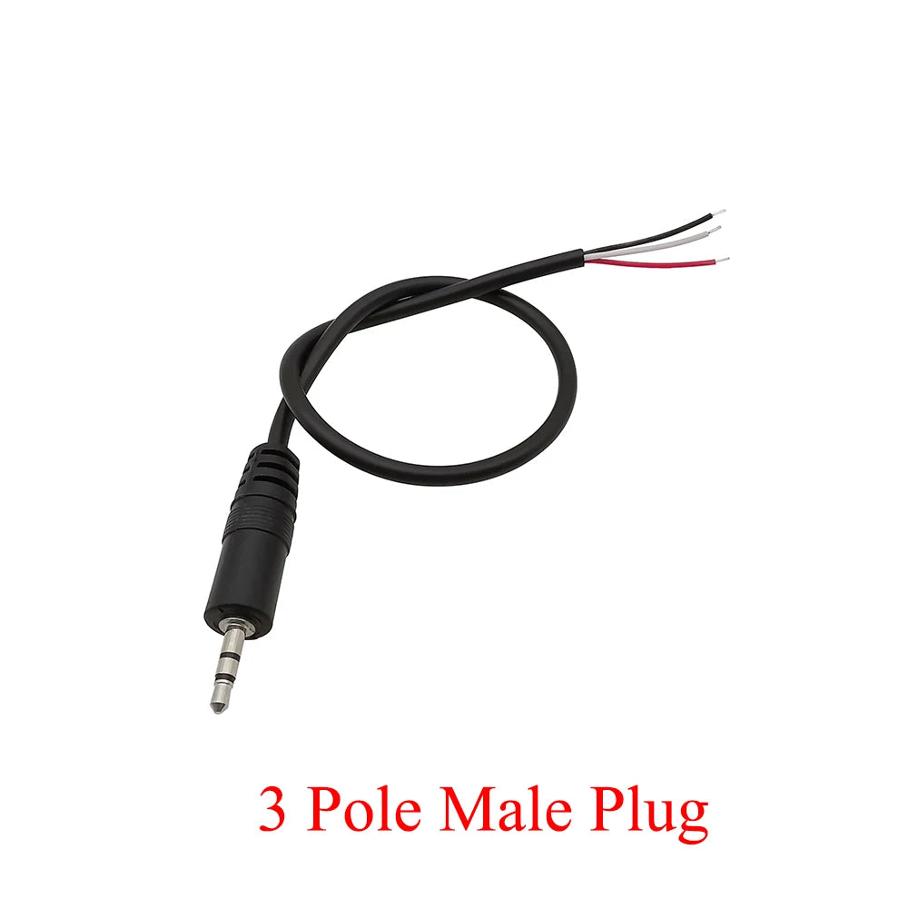 1/3/5Pcs 2.5mm 2/3/4 Pole Wire Male Female Plug Jack Audio Cable Mono Stereo Aux Connector Headphone Extension DIY Repair