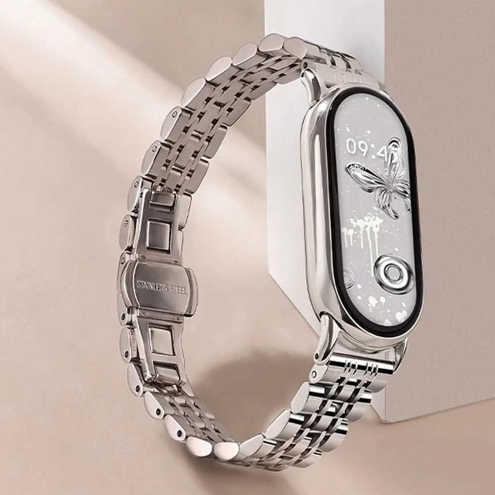 Metal Strap For Xiaomi Band 10 9 8 Belt Smartwatch Stainless Steel Mi Band 9 Bracelet Wristband Miband 11 Watchband Accessories