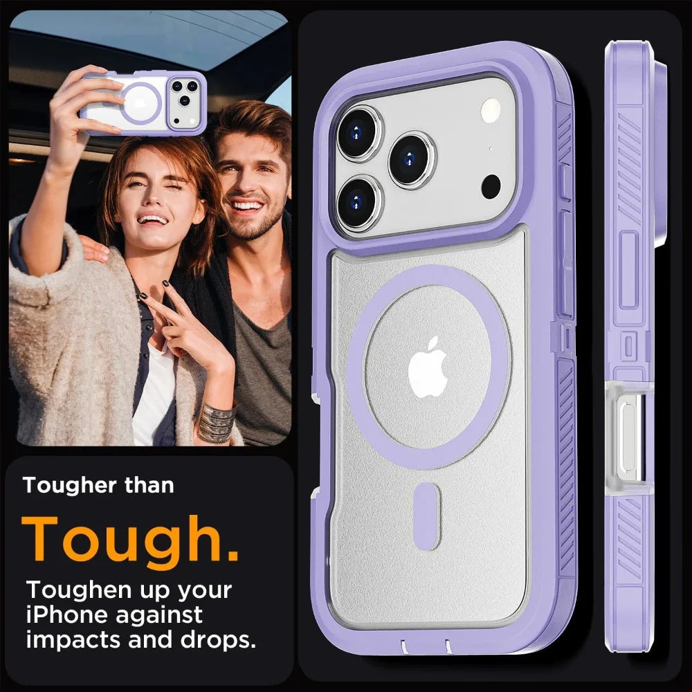 Matte Clear Magnetic OTT Phone Case For iPhone Air 18 17 16 15 14 Plus 13 Pro Max Anti-Slip Grip & Wireless Charge Protect Cover