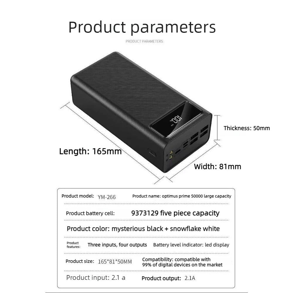 Power Bank 30000mah 40000mAh 50000mah PowerBanks Battery Digital Display for Iphone Samsung Huawei Xiaomi Fast Charging