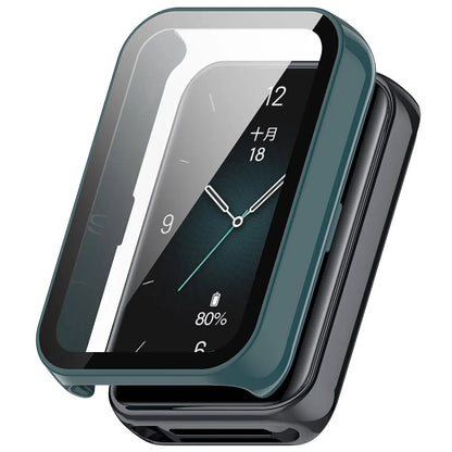 Tempered Glass + PC Case For Honor Band 9 Smart Watch All-Around Screen Protector Hard Bumper for Huawei Honor Band9 Cover