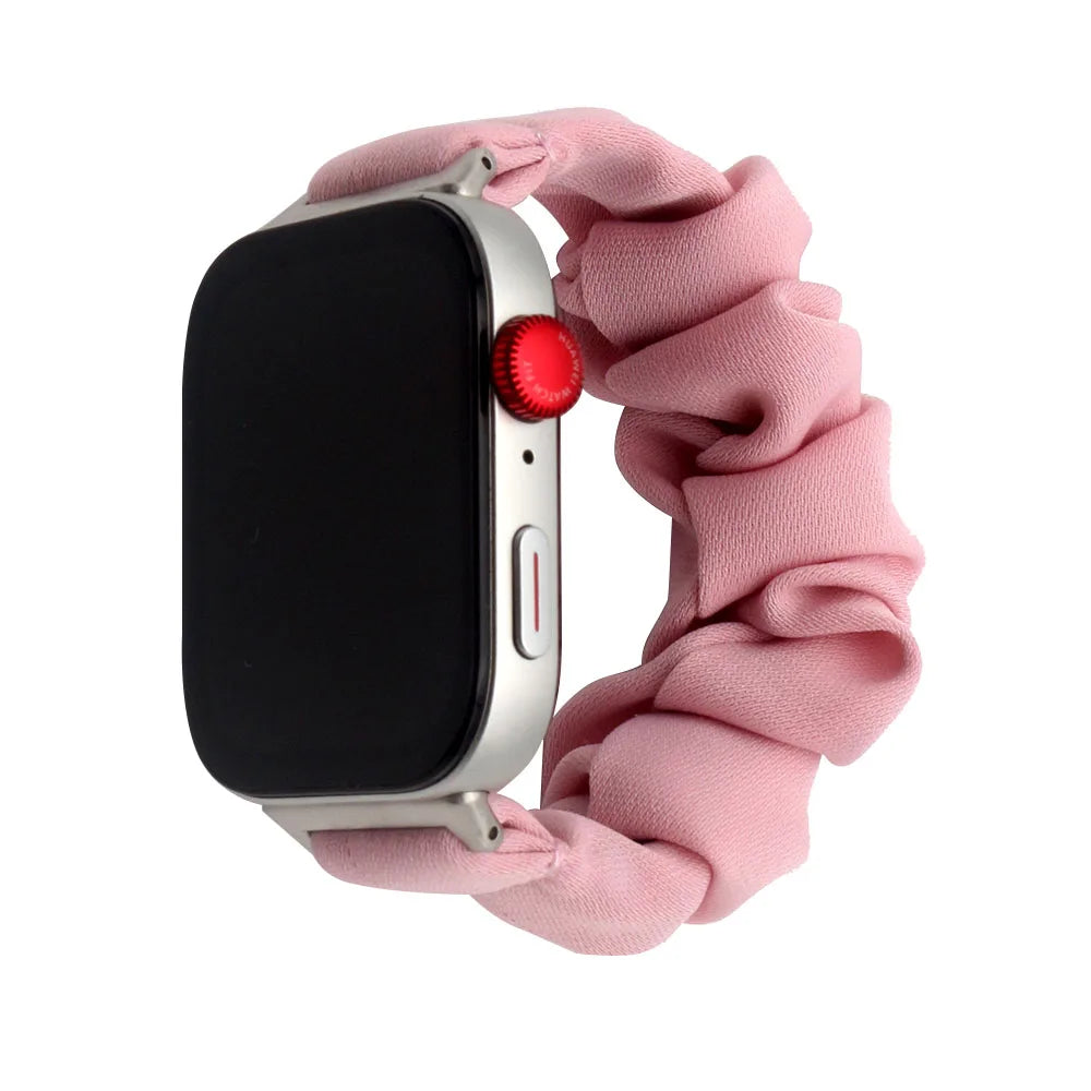 Pink Fabric Strap for Huawei Watch Fit 3/ Fit 4 Pro/ Fit 4/Fit5 Band Smartwatch Replacement Elastic Scrunchie Bracelet for Women
