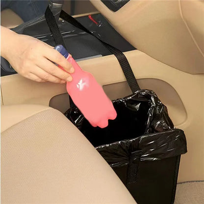 Car Trash Can Portable Storage Mesh Pocket Hanging Trash Can Backseat Storage Waterproof Trash Can Storage Bag