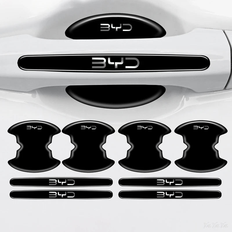 BYD Logo Car Door Handle Protector Anti-Scratch Door Bowl Sticker Auto Exterior Decoration Accessories