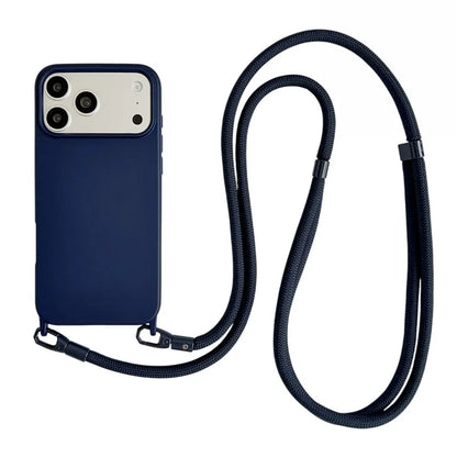 Lanyard Case For iPhone 17 Pro Max 14 12 11 13 15 16 Plus 17 Air Candy Shockproof Crossbody Neck Cord Strap Soft Official Cover