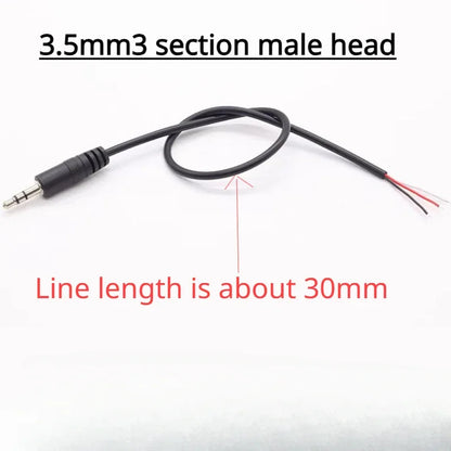 2.5mm 3.5mm 1/8'' Mono/Stereo Male Plug Female Jack Connector 2/3/4 Pole Pin AUX Extension Wire DIY Audio Headphone Repair Cable