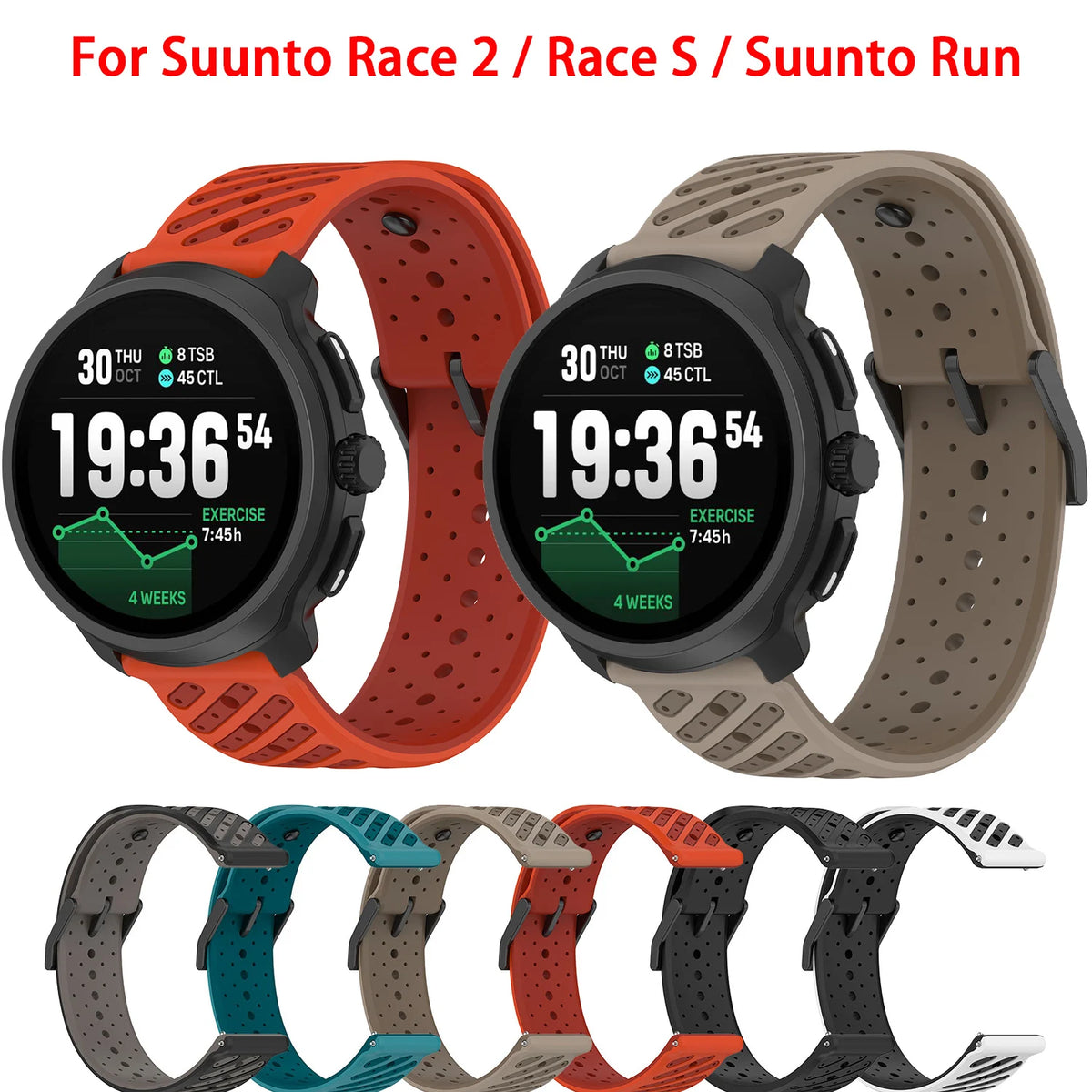 Silicone Wrist Band For Suunto Race 2 Run Sunnto 9 Peak Pro Smart Watch Strap Sport Band Belt For OPPO Watch4 Pro X S X2 22MM