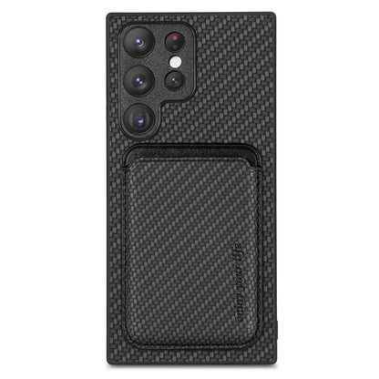 Carbon Fiber Style PU Leather for Magsafe Case for Samsung Galaxy S26 S24 S25 Ultra S22 Plus S21 S23 FE A57 A55 A56 Cover LM2