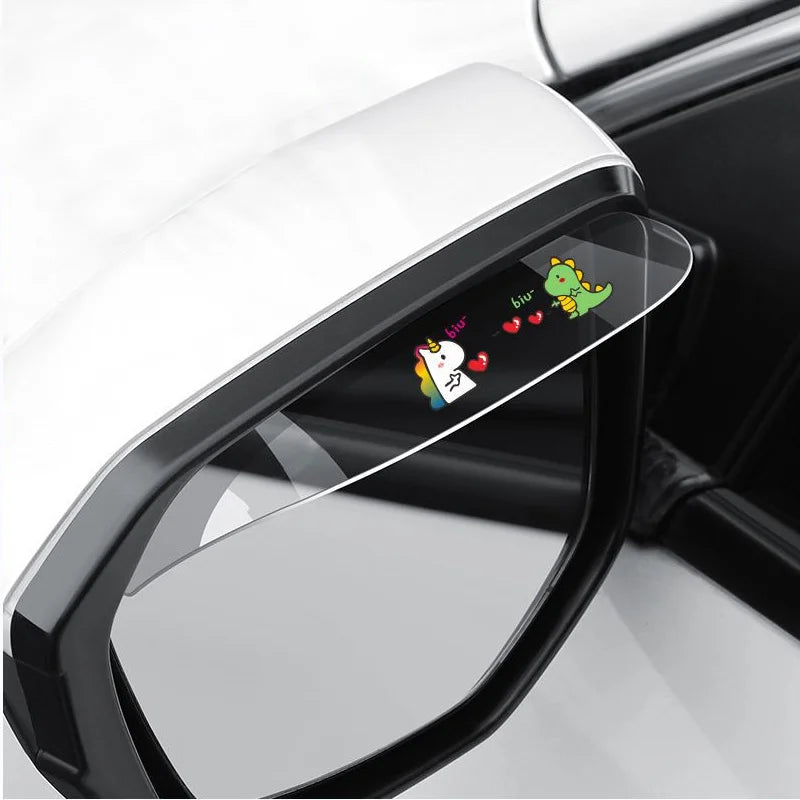 2Pcs Car Rearview Mirror Rain Cover Carbon Fiber Side Mirror Protector Waterproof Shield Rain Eyebrow Universal Auto Accessories