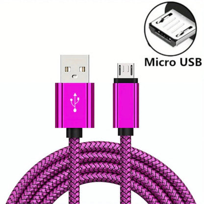 Micro USB Cable Data Sync 2A Fast Charging 1/3/5pcs Nylon Braided Charger Cable For Samsung Huawei HTC Android USB Micro Phone