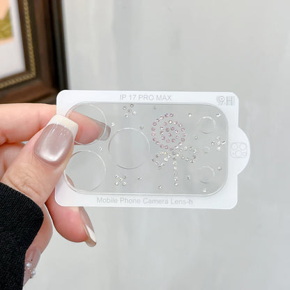 Ins Transparent Simple Rhinestone Stars Heart Bowknot Camera Lens Protector For iPhone 17 Pro 17ProMax  Protective Glass Lens