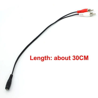 3.5 Audio Aux Socket Connector To Headphone Music Wire 3.5mm RCA Female Jack Stereo Cable Y Plug 2 Male Adapter 0.3M