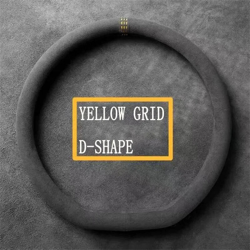 Suede Cover for All Seasons Auto Steering Wheel Cover Ultra-thin Non-slip D-shaped Round Breathable Car Steering Wheel Protector
