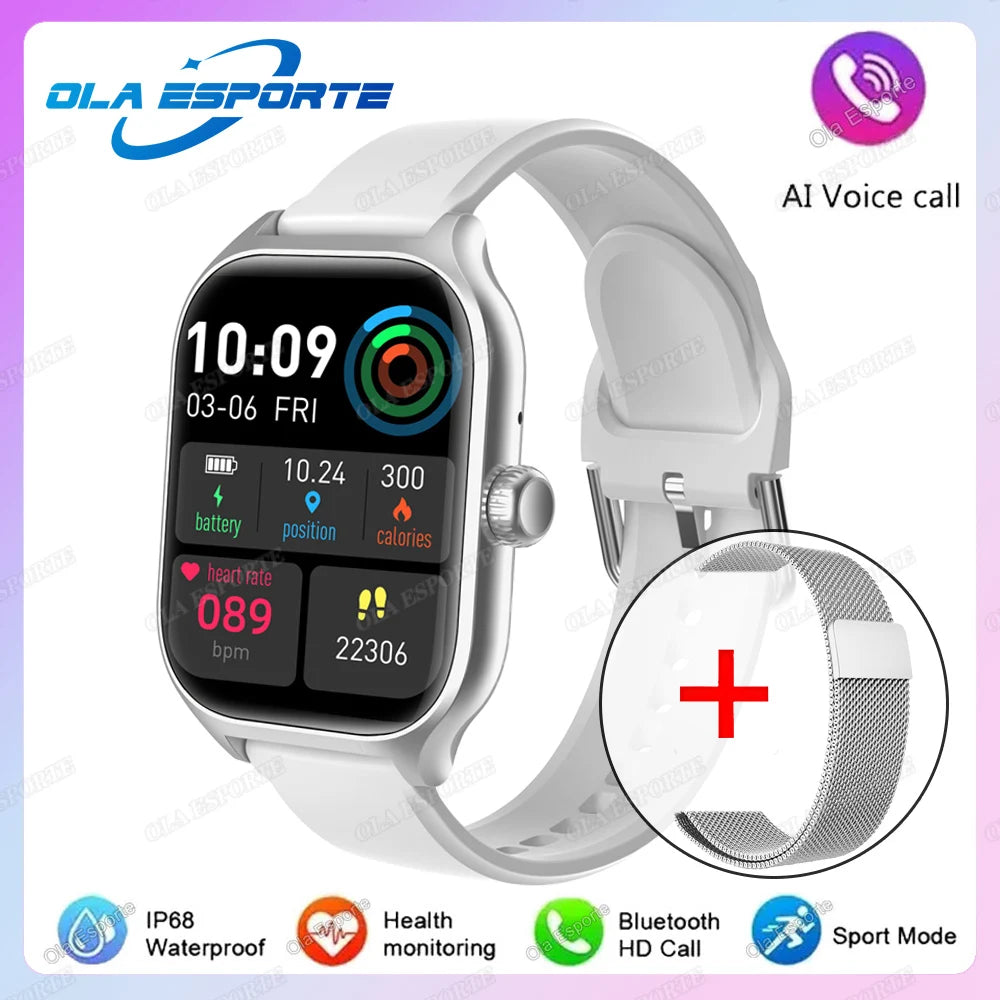 2026 New Smart Watch For Android IOS 2.01Inch Color Screen Bluetooth Call Blood Oxygen/Pressure Monitoring SmartWatch Women HT30