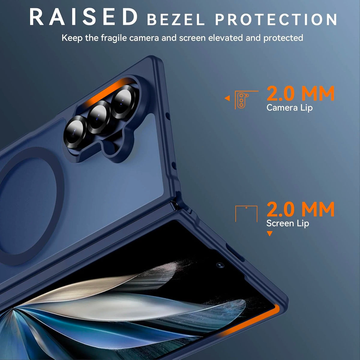 UYUXIO Magnetic Mobile Phone Case for Samsung Galaxy Z Fold 7 Wireless Charging Cases Translucent Slim Rugged Cover with Magnet
