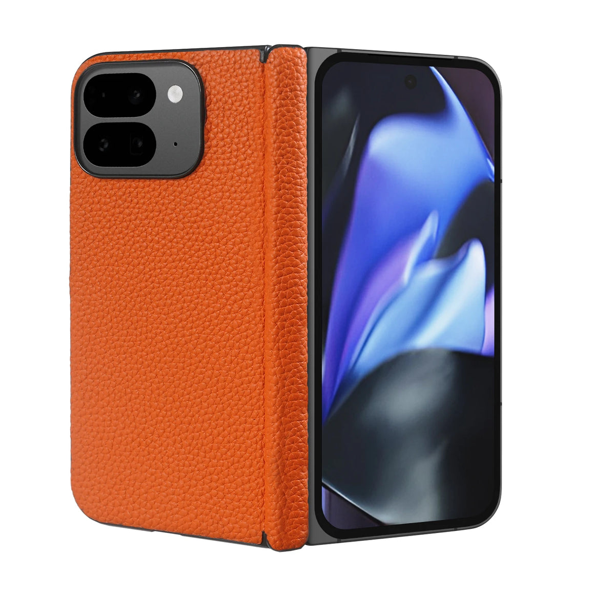 For Google Pixel 9 Pro Fold Case Genuine Leather Cover Pixel 10 Pro Fold Capa Protective Etui Back Coque Carcasa Without Front