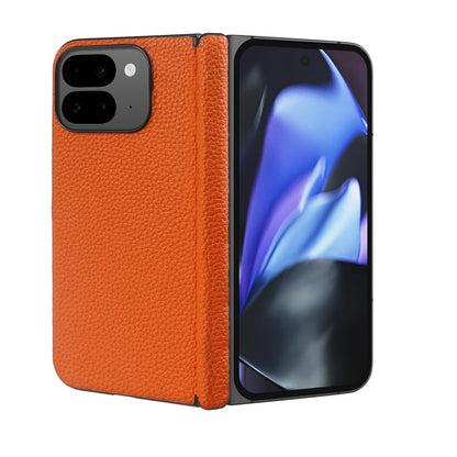 For Google Pixel 9 Pro Fold Case Genuine Leather Cover Pixel 10 Pro Fold Capa Protective Etui Back Coque Carcasa Without Front
