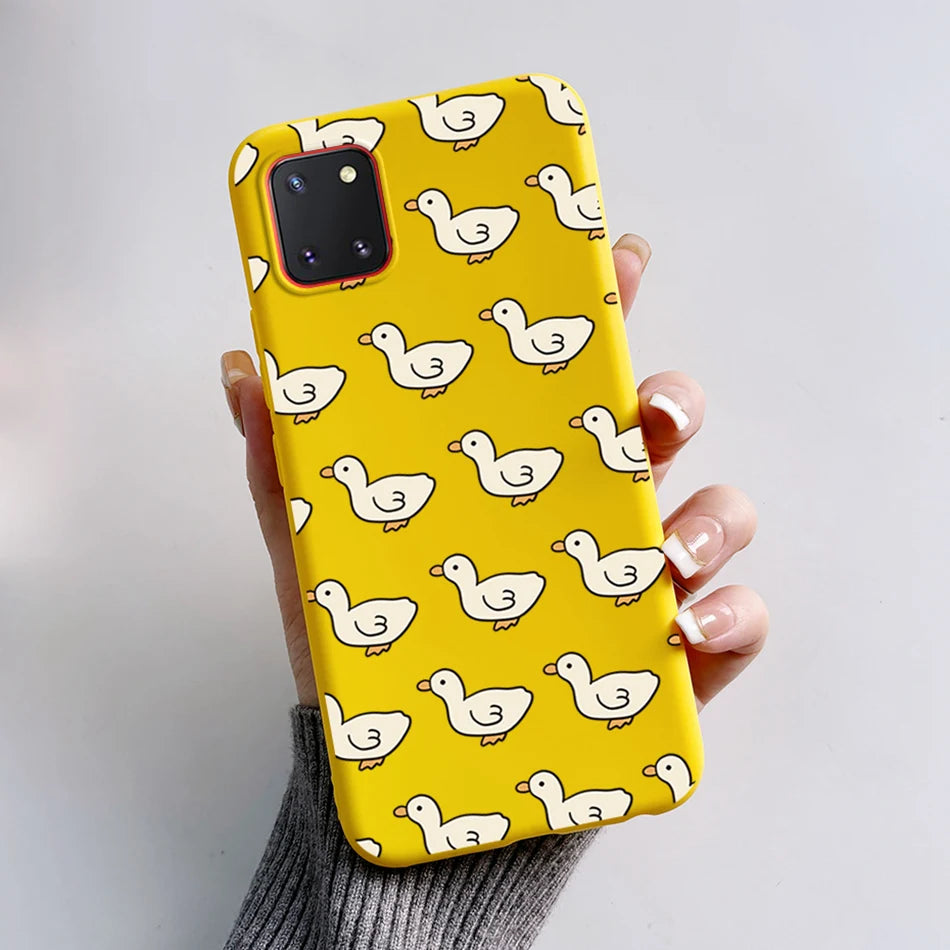 For Samsung Galaxy Note10 Lite Case SM-N770F 6.7'' Cute Bear Cartoon Cat Cover Soft TPU Phone Case For Samsung Note 10 Lite Bags